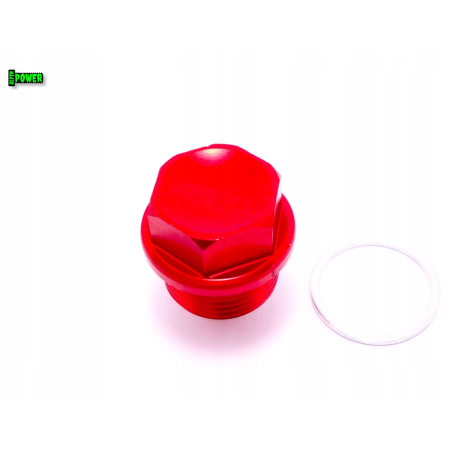 MAGNETYCZNY KOREK SPUSTOWY OLEJU M20X1,5 SUBARU ALUMINIOWY CZERWONY