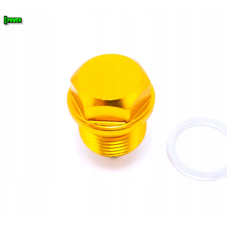MAGNETYCZNY KOREK SPUSTOWY OLEJU M20X1,5 ALUMINIOWY 6061 ZŁOTY