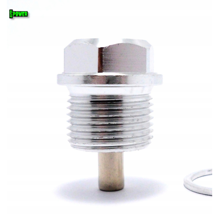 MAGNETYCZNY KOREK SPUSTOWY OLEJU M20X1,5 ALUMINIOWY SREBNY