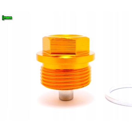 MAGNETYCZNY KOREK SPUSTOWY OLEJU M24X1,5 ALUMINIOWY 6061 ZŁOTY