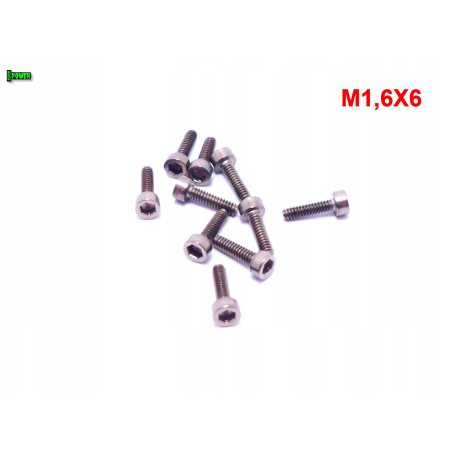 M1,6x6 śruba tytanowa imbusowa din 912 iso 4762 tytan grade 2