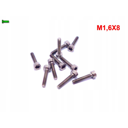 M1,6x8 śruba tytanowa imbusowa din 912 iso 4762 tytan grade 2