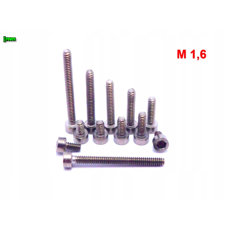 M1,6x12 śruba tytanowa imbusowa din 912 iso 4762 tytan grade 2