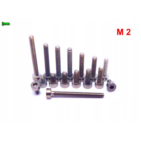 M2x6 śruba tytanowa imbusowa din 912 iso 4762 tytan grade 2