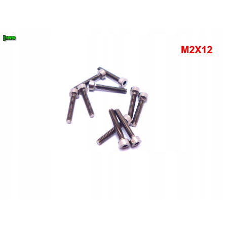 M2x12 śruba tytanowa imbusowa din 912 iso 4762 tytan grade 2