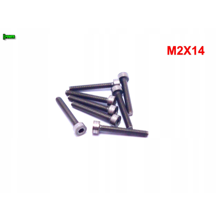 M2x14 śruba tytanowa imbusowa din 912 iso 4762 tytan grade 2