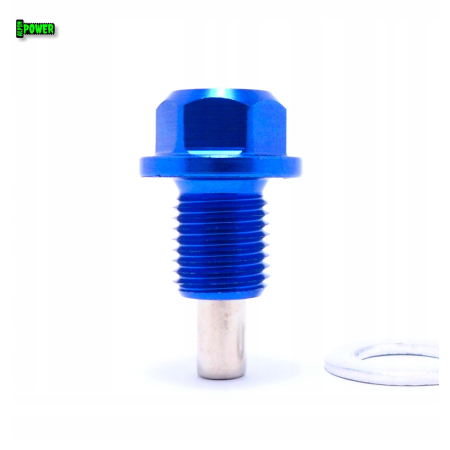 MAGNETYCZNY KOREK SPUSTOWY OLEJU M12X1,25 ALUMINIOWY NIEBIESKI