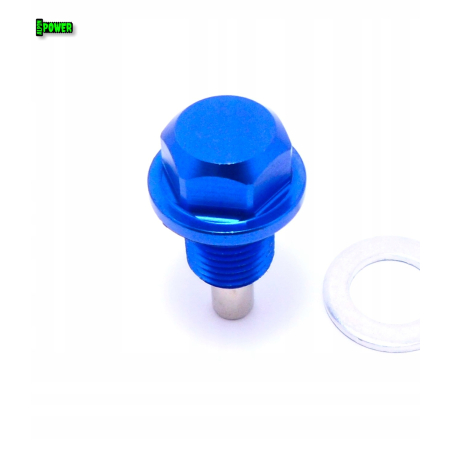 MAGNETYCZNY KOREK SPUSTOWY OLEJU M12X1,25 ALUMINIOWY NIEBIESKI