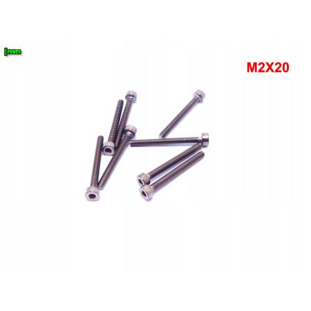 M2x20 śruba tytanowa imbusowa din 912 iso 4762 tytan grade 2