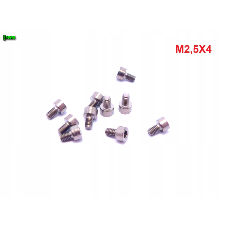 M2,5x4 śruba tytanowa imbusowa din 912 iso 4762 tytan grade 2