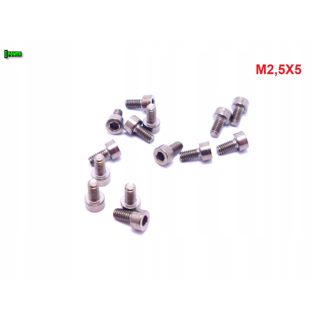 M2,5x5 śruba tytanowa imbusowa din 912 iso 4762 tytan grade 2