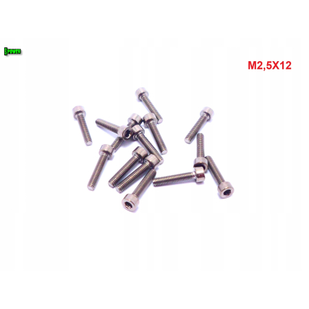 M2,5x12 śruba tytanowa imbusowa din 912 iso 4762 tytan grade 2