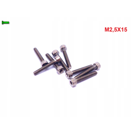 M2,5x15 śruba tytanowa imbusowa din 912 iso 4762 tytan grade 2