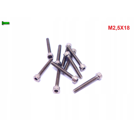 M2,5x18 śruba tytanowa imbusowa din 912 iso 4762 tytan grade 2