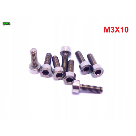 M3x10 śruba tytanowa imbusowa din 912 iso 4762 tytan grade 2