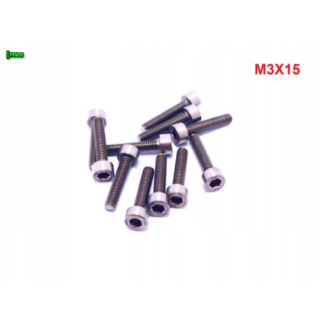 M3x15 śruba tytanowa imbusowa din 912 iso 4762 tytan grade 2