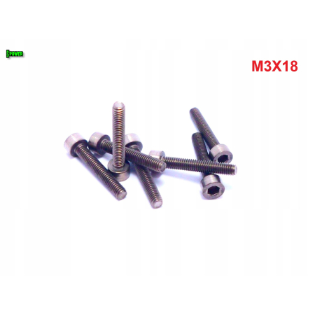 M3x18 śruba tytanowa imbusowa din 912 iso 4762 tytan grade 2