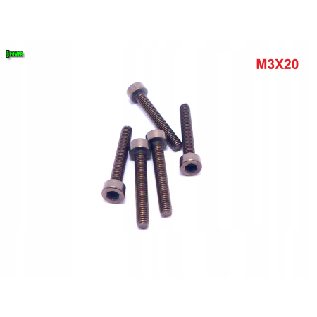 M3x20 śruba tytanowa imbusowa din 912 iso 4762 tytan grade 2