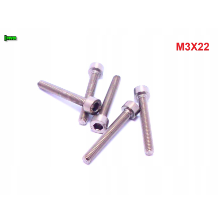 M3x22 śruba tytanowa imbusowa din 912 iso 4762 śruby tytanowe grade 2