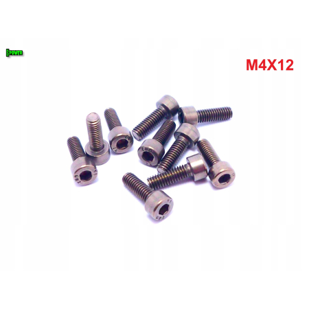 M4x12 śruba tytanowa imbusowa din 912 iso 4762 tytan grade 2