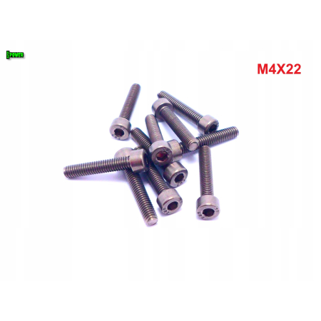 M4x22 śruba tytanowa imbusowa din 912 iso 4762 tytan grade 2