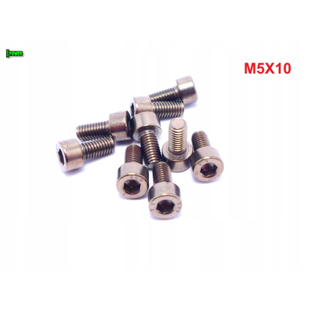 M5x10 śruba tytanowa imbusowa din 912 iso 4762 tytan grade 2