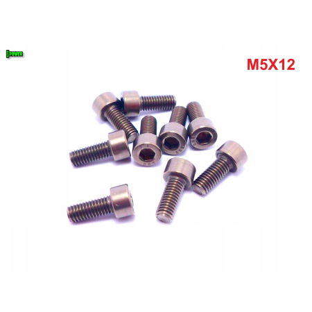 M5x12 śruba tytanowa imbusowa din 912 iso 4762 tytan grade 2