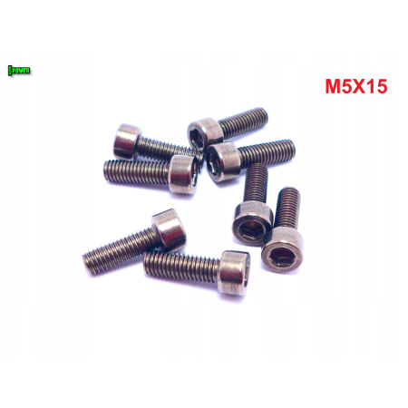 M5x15 śruba imbusowa din 912 iso 4762 tytanowa tytan grade 2