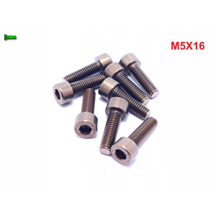 M5x16 śruba tytanowa imbusowa din 912 iso 4762 tytan grade 2