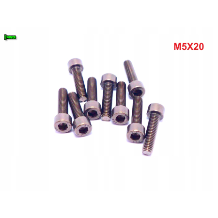 M5x20 śruba tytanowa imbusowa din 912 iso 4762 tytan grade 2