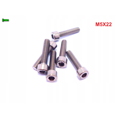 M5x22 śruba tytanowa imbusowa din 912 iso 4762 tytan grade 2