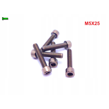 M5x25 śruba tytanowa imbusowa din 912 iso 4762 tytan grade 2