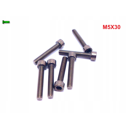 M5x30 śruba imbusowa din 912 iso 4762 tytanowa tytan grade 2