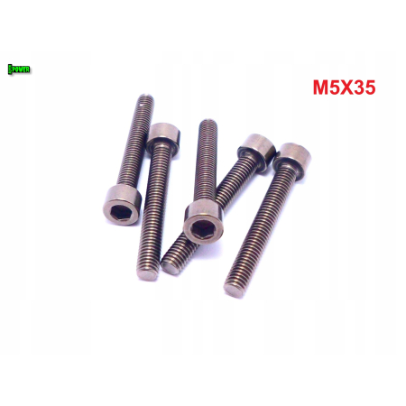 M5x35 śruba imbusowa din 912 iso 4762 tytanowa tytan grade 2