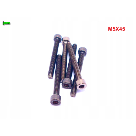 M5x45 śruba tytanowa imbusowa din 912 iso 4762 tytan grade 2