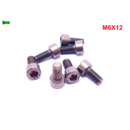M6x12 śruba tytanowa imbusowa din 912 iso 4762 tytan grade 2