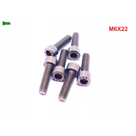 M6x22 śruba tytanowa imbusowa din 912 iso 4762 tytan grade 2