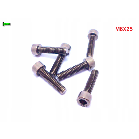 M6x25 śruba tytanowa imbusowa din 912 iso 4762 tytan grade 2