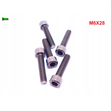M6x28 śruba tytanowa imbusowa din 912 iso 4762 tytan grade 2
