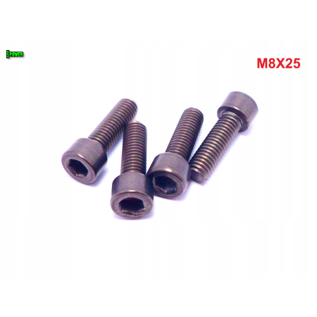 M8x25 śruba tytanowa imbusowa din 912 iso 4762 tytan grade 2