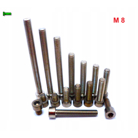 M8x45 śruba tytanowa imbusowa din 912 iso 4762 tytan grade 2