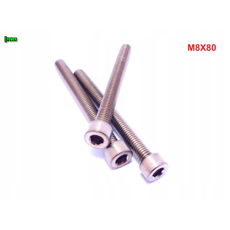 M8x80 śruba tytanowa imbusowa din 912 iso 4762 tytan grade 2