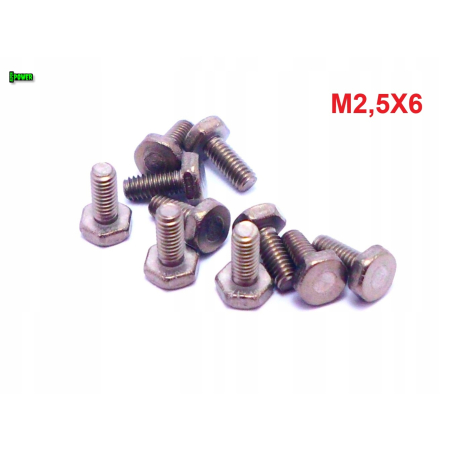 M2,5x6 śruba tytanowa sześciokątna din 933 iso 4017 tytan grade 2