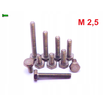 M2,5x10 śruba tytanowa sześciokątna din 933 iso4017 tytan grade 2