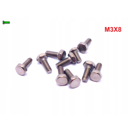M3x8 śruba tytanowa sześciokątna din 933 iso 4017 tytan grade 2