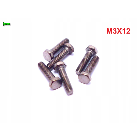 M3x12 śruba tytanowa sześciokątna din 933 iso 4017 tytan grade 2