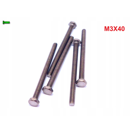 M3x40 śruba tytanowa sześciokątna din 933 iso 4017 tytan grade 2