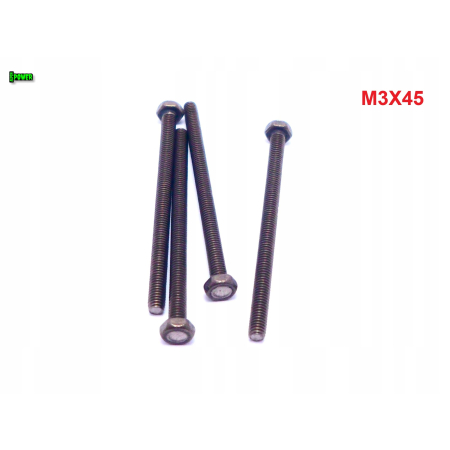 M3x45 śruba tytanowa sześciokątna din 933 iso 4017 tytan grade 2