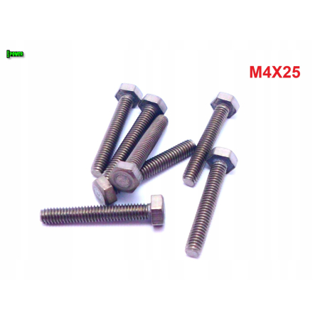 M4x25 śruba tytanowa sześciokątna din 933 iso 4017 tytan grade 2