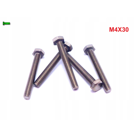 M4x30 śruba tytanowa sześciokątna din 933 iso 4017 tytan grade 2